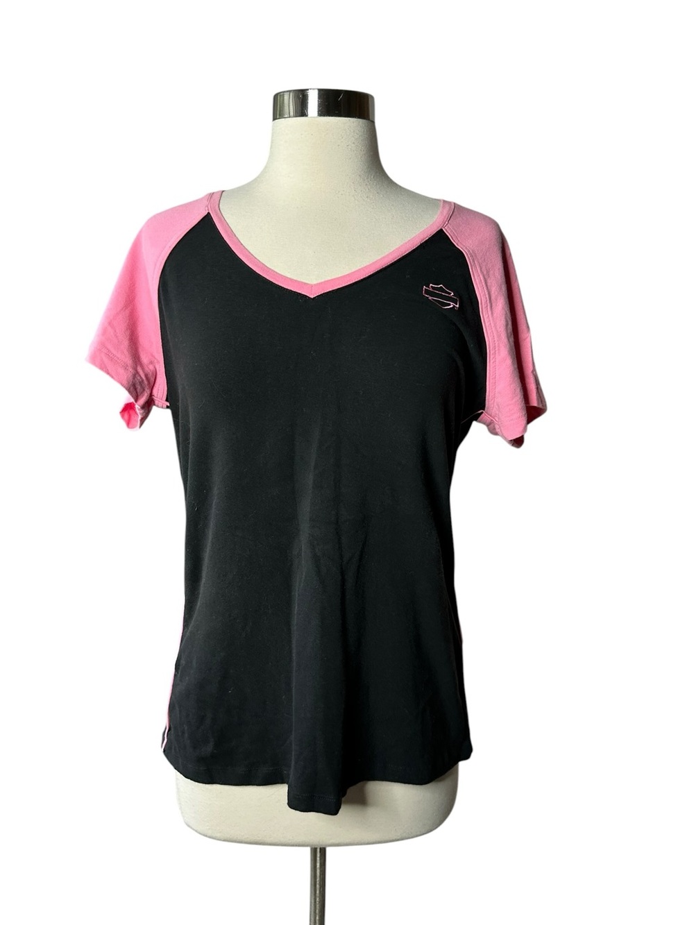 Harley Davidson Pink Black T-shirt L